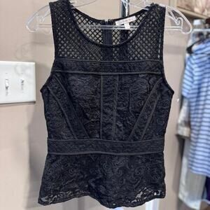 Skies are blue ramilah peplum blouse top Small